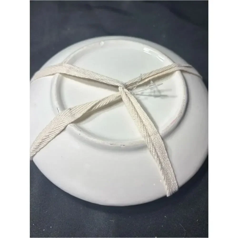 New Gray Swirl Ceramic Trinket Plate Set of 3 NWT